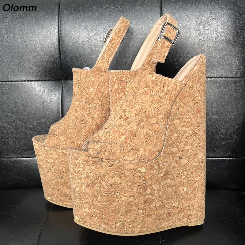Cork Wedge Sandal - Olomm sandálias femininas feitas à mão,