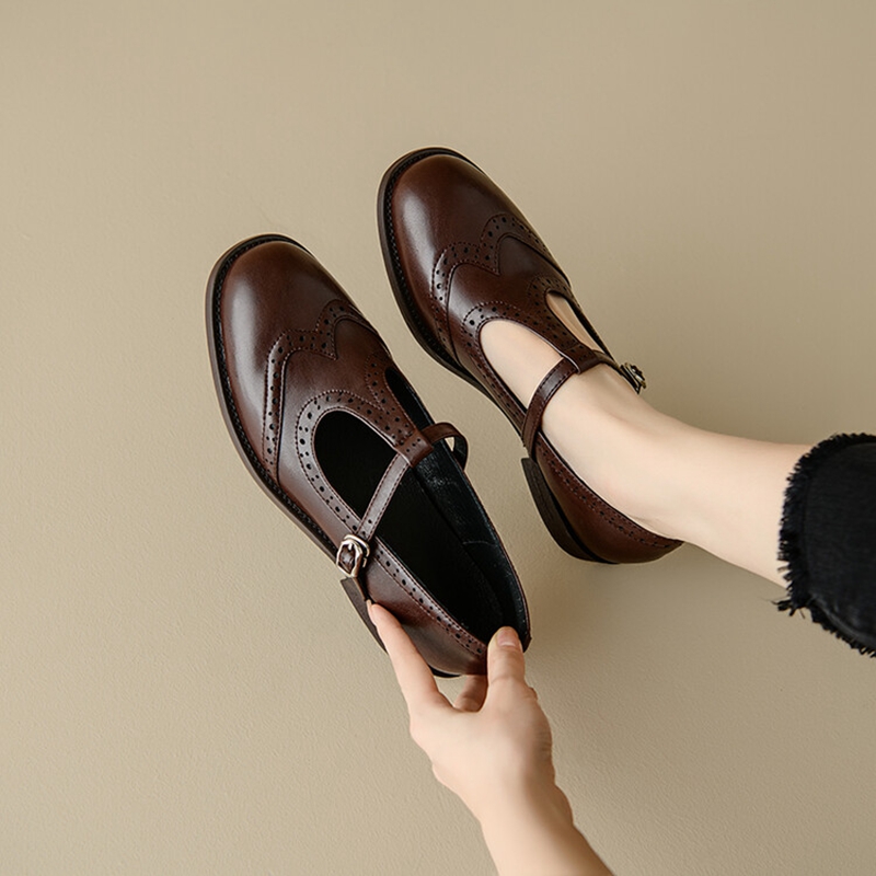 Women'S Heels - Sapatos de couro dividido para mulheres,