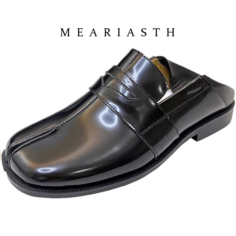 Women'S Shoes In Wide Width - Sapatos Tabi Pretos de Couro Envernizado