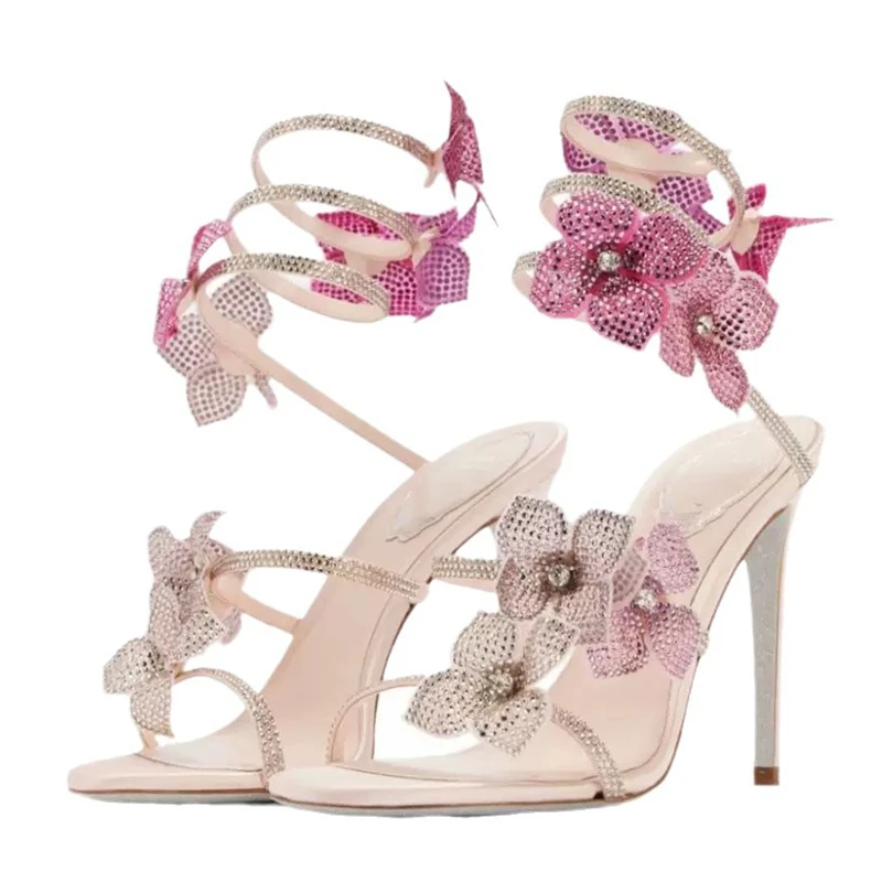 Gladiator Sandal Women - Eilyken sexy flor de cristal fino