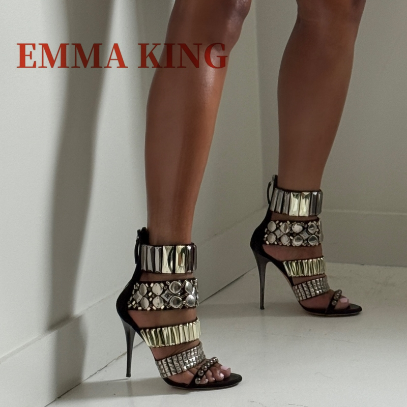 Preto embelezado tornozelo cin - Gladiator Sandal Women avaliação e preço