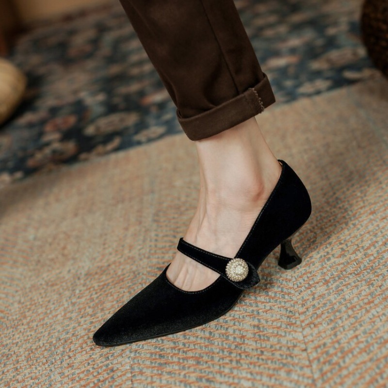 Vinho tinto apontou toe mary j - Women'S Heels avaliação e preço