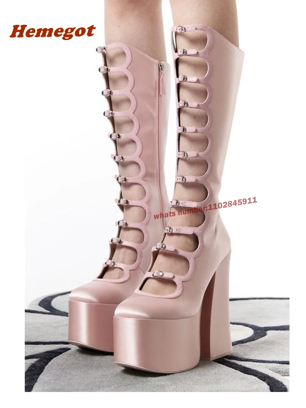 Botas de cano alto rosa com so - Women Shoes Boots avaliação e preço