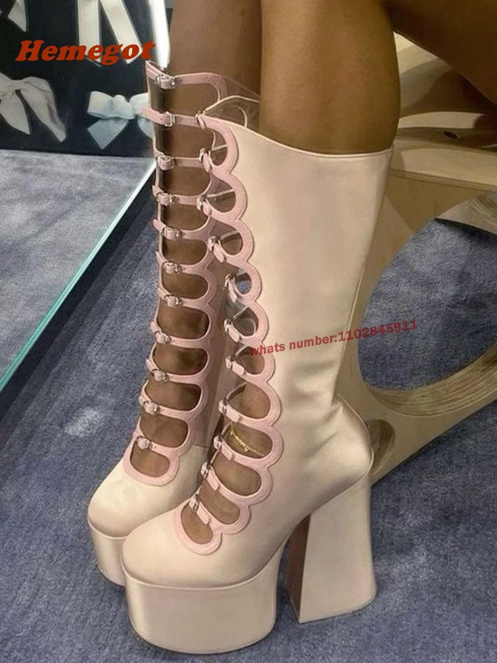 Botas de cano alto rosa com so - Women Shoes Boots avaliação e preço