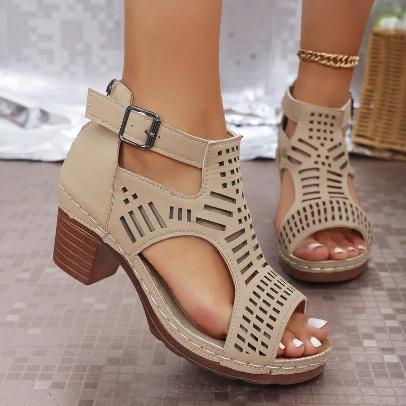 Sandálias femininas estilo rom - Cork Wedge Sandal avaliação e preço
